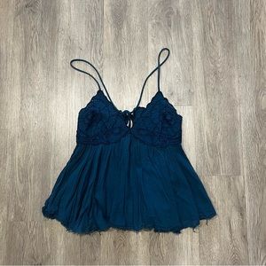 Free People XS dark blue flowy tank